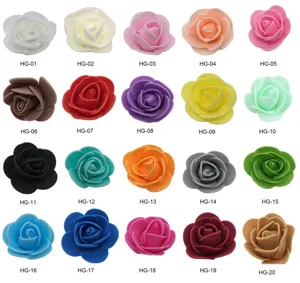 3.5cm PE foam artificial rose flower heads for DIY wedding party home decor multi-color.