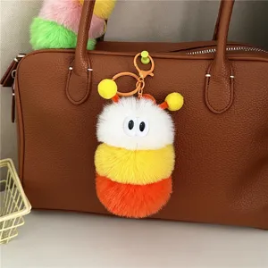 Süßer Raupe Plüsch Tasche Anhänger Schlüsselanhänger Cartoon Puppe Geschenk für Studenten.