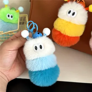 Flauschiger Raupen Plüsch Schlüsselanhänger ästhetische Tasche Anhänger Cartoon Geschenk