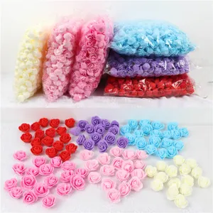 Colorful PE foam artificial rose heads bulk pack for DIY wedding floral home decor