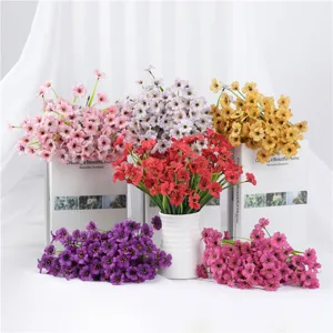 Artificial flower bouquet silk cloth violet plant home decor floral arrangement detail