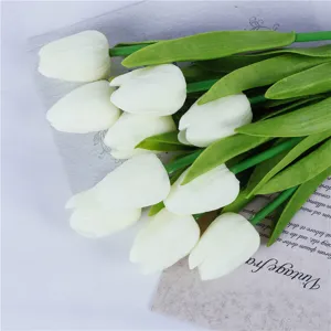 Artificial white tulip bouquet for home decoration pastoral style fake floral arrangement