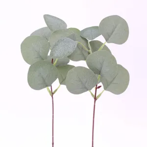 Artificial eucalyptus stems faux leaves small branches with fruits for DIY home decor floral