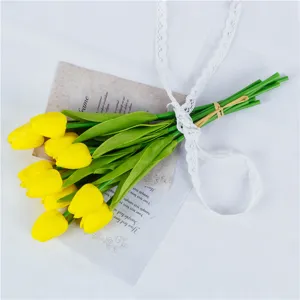 Künstlicher PU Tulpen Blumenstrauß künstliche Blumen für Heimdekoration Tischdeko