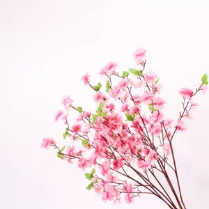 Artificial Peach Blossom Branch Silk Flower Fake Plant For Home Wedding Decor Floral Arrangement Party Supplies