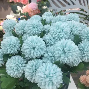 Kunstmatige blauwe paardenbloem zijden bloemen boeket voor thuis bruiloft decor