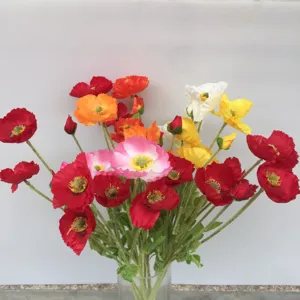 Artificial poppy flowers simulation floral bouquet for home decor and party styling.