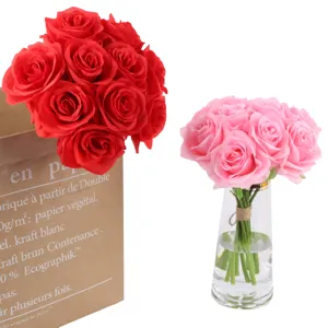 Artificial rose bouquet 10 heads silk flowers for home wedding decor table centerpiece