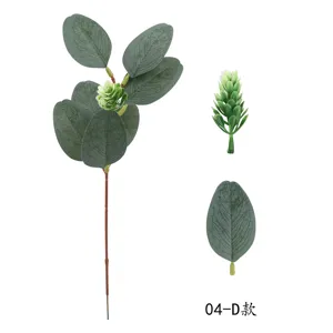 Kunstmatige eucalyptusbladeren enkele tak nep groene plant tafeldecor bloemstuk