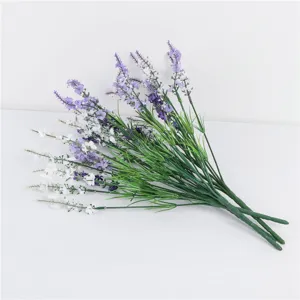 Artificial lavender bouquet purple white silk flowers pastoral home wedding decor floral arrangement