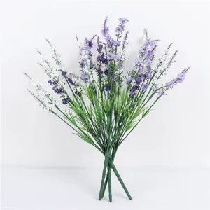 European Style High Quality Artificial Lavender Pastoral Style Decorative Bunch Flowers Wedding Lavender Bouquet