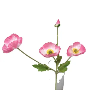 Artificial Iceland poppy silk flowers pink gradient wedding home decor floral arrangement
