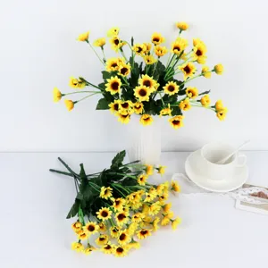 Artificial sunflower bunch fake daisy silk flowers home decor floral arrangement table centerpiece