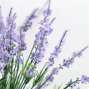 European artificial lavender bouquet, rustic purple floral decor for weddings and home.