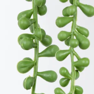 Artificial succulent string of pearls vine hanging plant fake green plant home decor detail