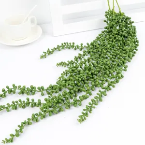 Artificial string of pearls plant hanging vine fake succulent for home wall decor details