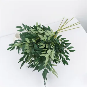 Artificial willow leaf plant bundle for forest style wedding decoration and floral arrangements.