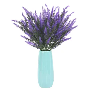 Artificial Lavender Flowers Plastic Fake Flower Bouquet For Home Decor Wedding Pastoral Style Floral Arrangement