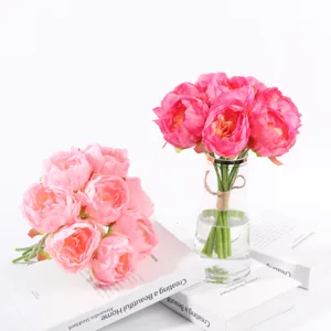 Magnifique bouquet de fleurs de pivoine rose artificielle pour decoration de mariage.