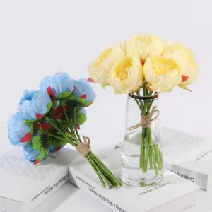 Bouquet de fleurs de pivoine artificielles pour la décoration de la maison et les mariages.