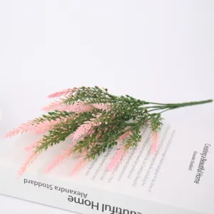 Artificial lavender flower bouquet for rustic home decoration, exquisite detail view.