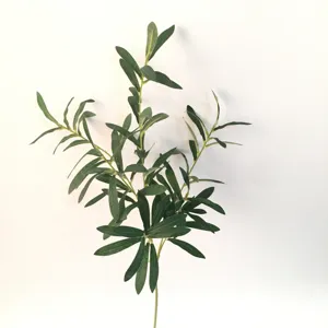 Artificial olive branch greenery plant fake leaves for home decor and floral arrangement.