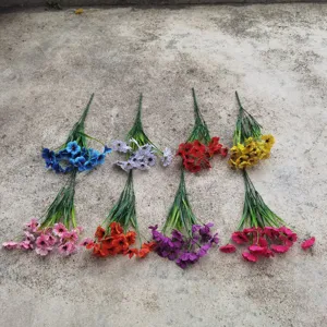 Artificial silk flowers bundles multicolor fake plant for home indoor outdoor decoration