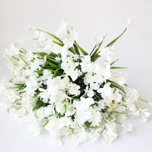 White artificial flower bouquet, plastic phalaenopsis for home decoration and floral arrangement.