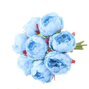 Bouquet de Fleurs de Pivoine Artificielle Faux Fleurs en Soie pour Mariage Bouquet de Mariée Décoration de Maison Accessoires de Photographie