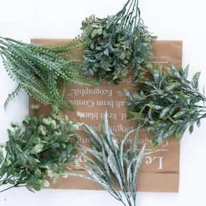 Artificial Eucalyptus Leaf Fake Plants Wedding Green Plant Money Leaf Bouquet Simulation Floral Home Party Decoration