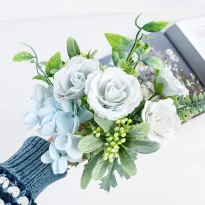 Artificial rose hydrangea flower bouquet for wedding party decoration and photography props.