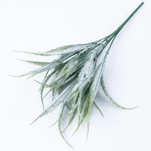 Artificial frosted eucalyptus leaves branch for floral arrangement, wedding and home decor.