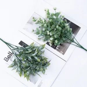 Artificial eucalyptus leaves faux greenery bouquet for wedding floral home decor.