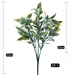 Artificial eucalyptus leaves branch for wedding floral arrangement and home decoration.
