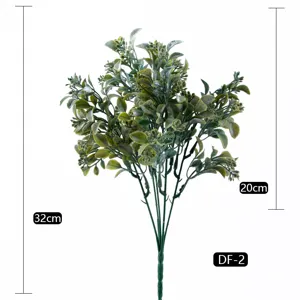 Artificial eucalyptus leaves fake plant green foliage bouquet for wedding home decor.