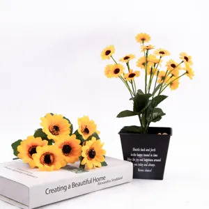 Artificial sunflower potted plants and bouquet simulation flowers for home decoration photography props