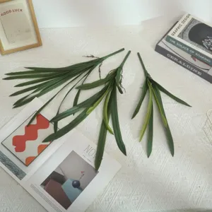 Artificial orchid leaves greenery stems faux sword lily leaf floral arrangement decor