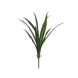 Artificial soft rubber sword orchid leaves green plant bouquet for floral arrangement decor
