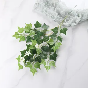 Rama de hiedra artificial hojas de seda planta verde decoración para el hogar floral