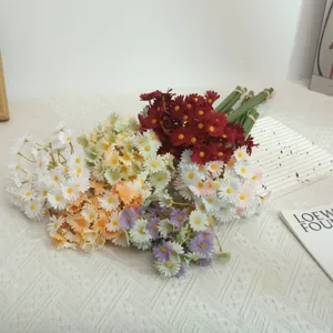 Artificial Silk Chrysanthemum Flower Bouquet Home Decor Living Room Coffee Table Dining Table Floral Arrangement Fake Plants