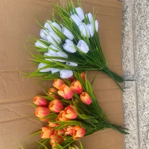Artificial small tulip flower bunches for home decor, wedding, and party decoration.