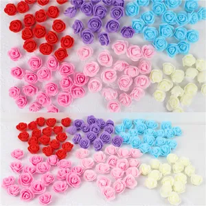 100pcs 3.5CM PE Foam Rose Flower Heads Artificial Flowers for Wedding DIY Craft Decor