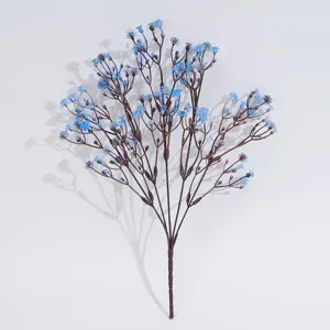 Künstliche blaue Schleierkraut Blumen Kunststoff Fake Baby Atem Zweig für Heimdekoration