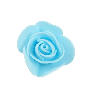 3.5cm blue PE foam artificial rose flower head for wedding party DIY home decor main view