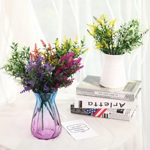 Artificial Lavender Flowers Plastic Fake Flowers Faux Lavender Bundles For Home Living Room Decor Floral Arrangement