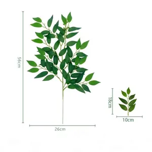Artificial eucalyptus willow leaf plant branch size detail display for home desktop decor.