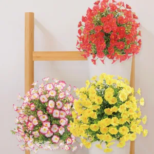 Artificial morning glory hanging potted flowers for home garden wedding and holiday decor.