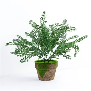 Branche de Fougère de Boston Artificielle Plante de Verdure en Plastique pour Cloison de Restaurant et Décoration Florale