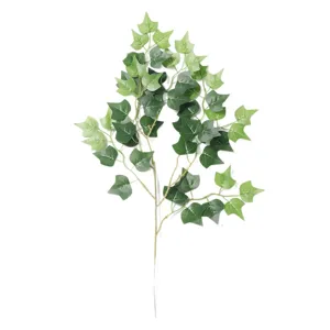 Rama de hiedra artificial para hogar, hojas de planta de seda verde para arreglo floral
