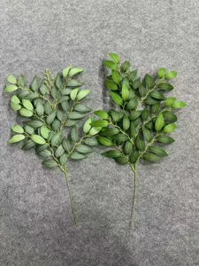 Artificial willow leaves branches green plants for home table decor fake foliage bouquet